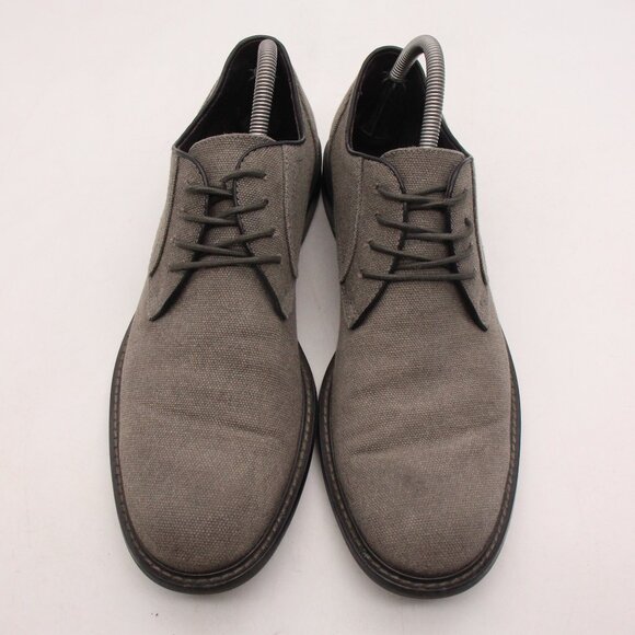 John Varvatos USA Gray Canvas Shoes Men’s Size 8 M Lace-Up Casual Dress Shoes